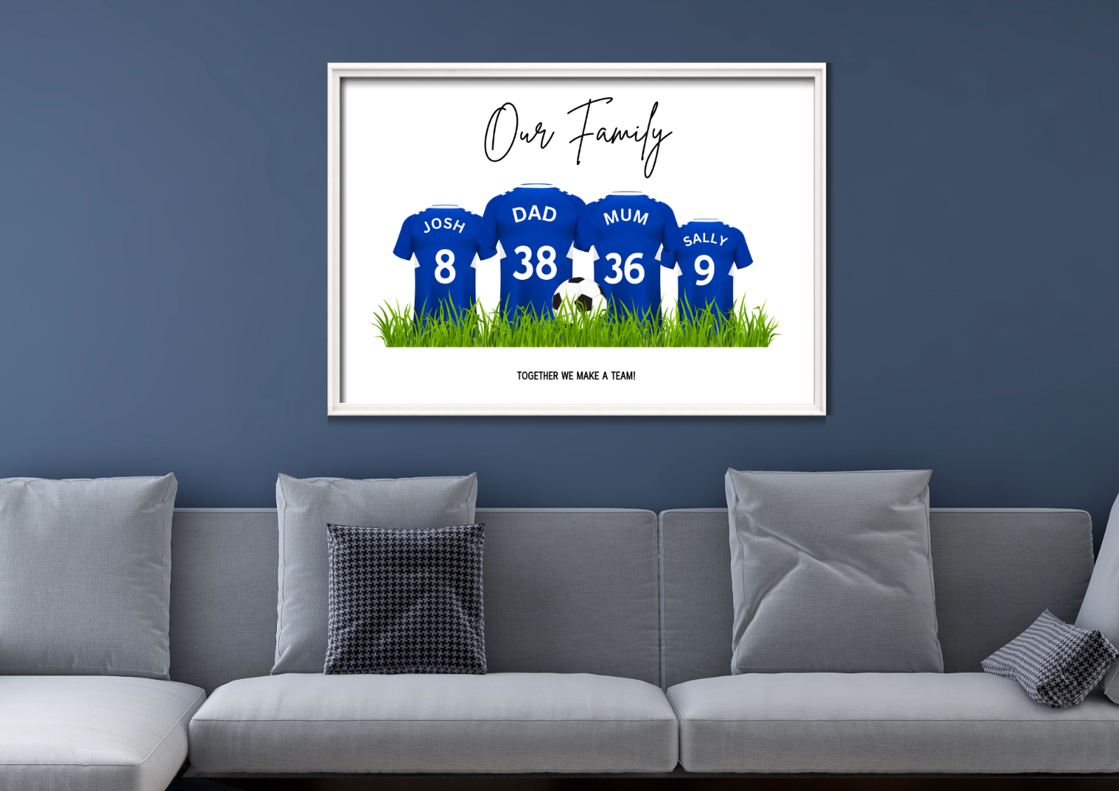 Personalised Football Family Print / Everton Family Print Mothers Fathers Day