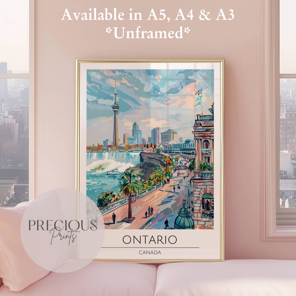Canada - Ontario Travel Print Poster / Vintage Wall Art / A5 A4 A3