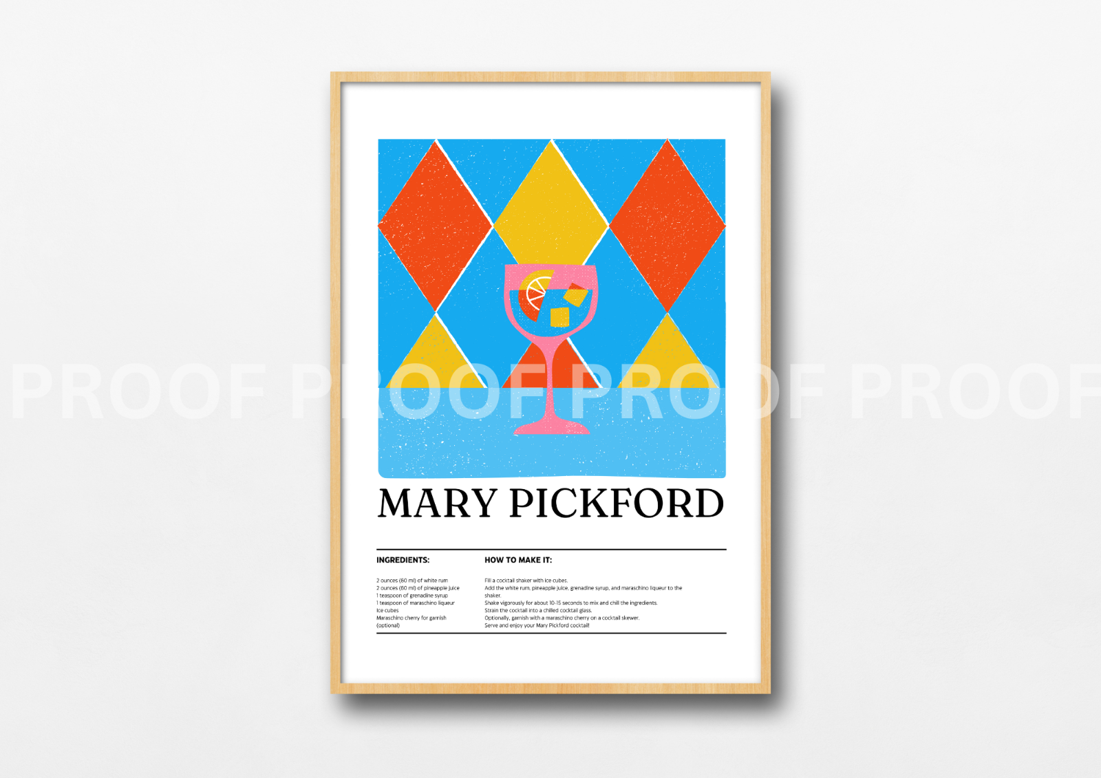 Colourful Cocktail Preppy Prints Poster / Vintage Retro Prints