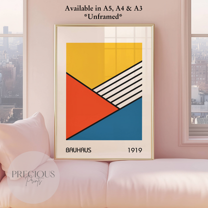 Colourful Textured Bauhaus Art Print A5 A4 A3 Art Exhibition Poster