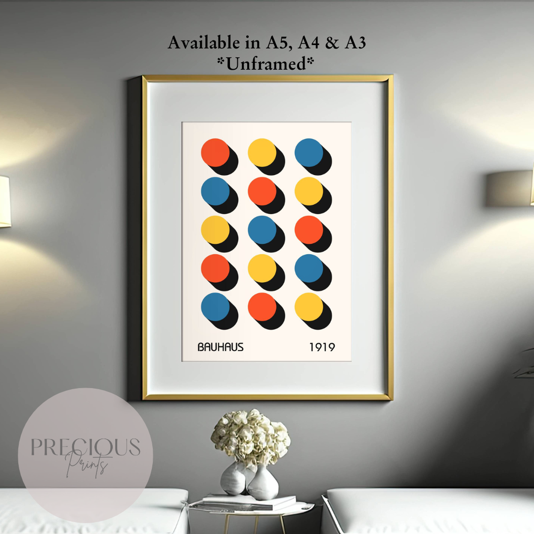 Colourful Textured Bauhaus Art Print A5 A4 A3 Art Exhibition Poster