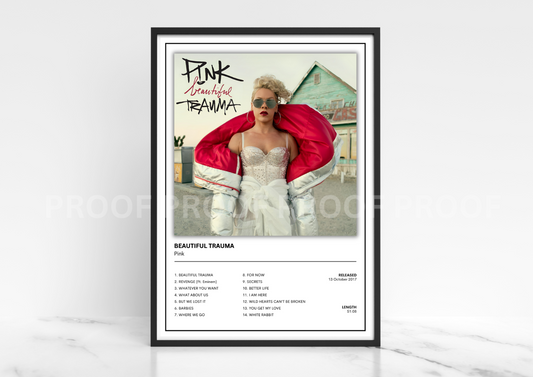 Pink - Beautiful Trauma 2017 Album Poster Music Gift A3 A4 A5