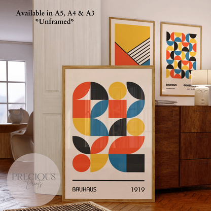 Colourful Bauhaus Art Print A5 A4 A3 Art Exhibition Poster / Abstract Art