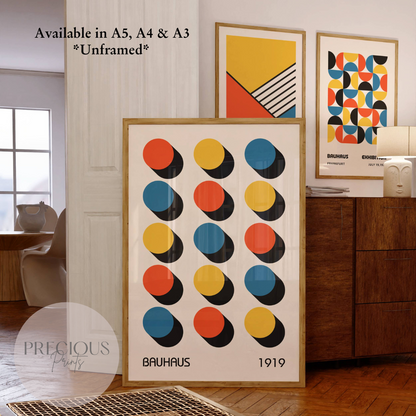 Colourful Textured Bauhaus Art Print A5 A4 A3 Art Exhibition Poster