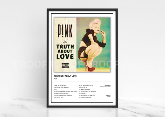 Pink - The Truth About Love 2012 Album Poster Music Gift A3 A4 A5
