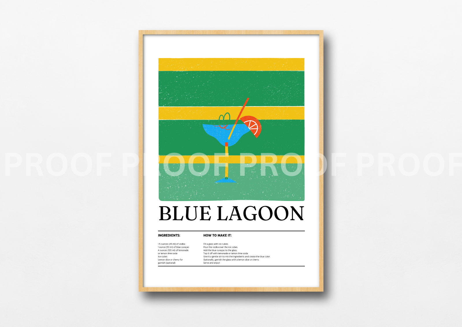 Colourful Cocktail Preppy Prints Poster / Vintage Retro Prints