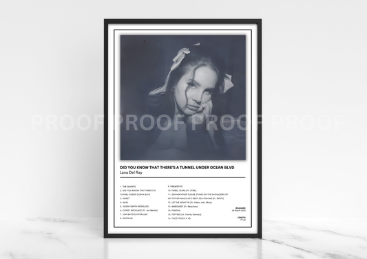 Lana Del Ray - Did You Know Theres a Tunnel Under Album Cover Poster A3 A4 A5