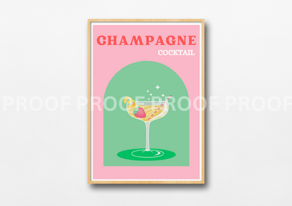 Colourful Cocktail Posters / Preppy Wall Art / A5 A4 A3 Unframed