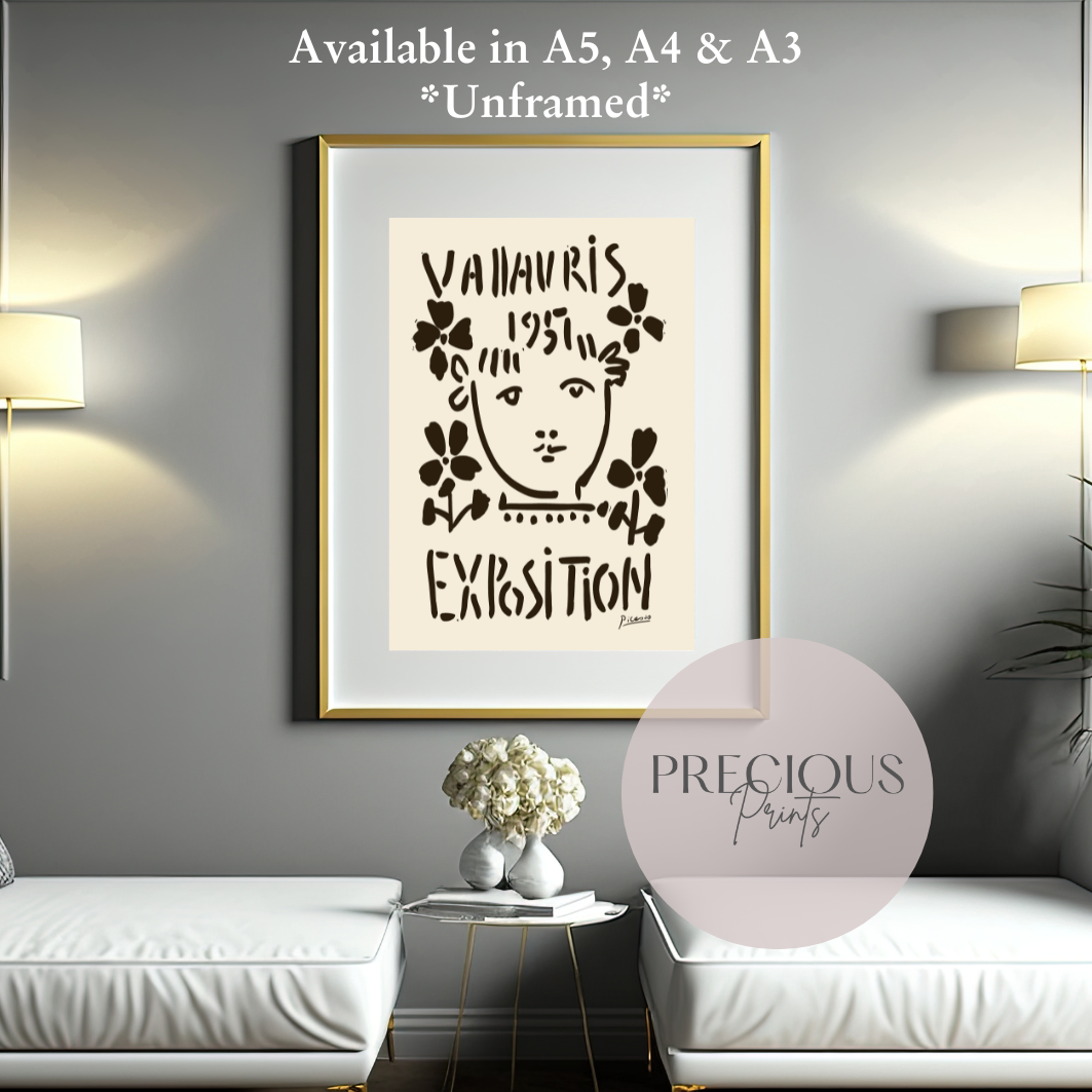 Picasso Print Vallauris Exhibition Print / Vintage Gallery Wall Art / High Gloss