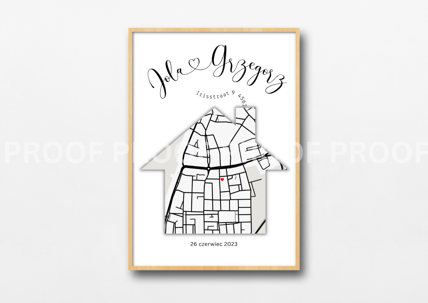 Personalised New Home map print First home gift Family Love A4 A3 A5