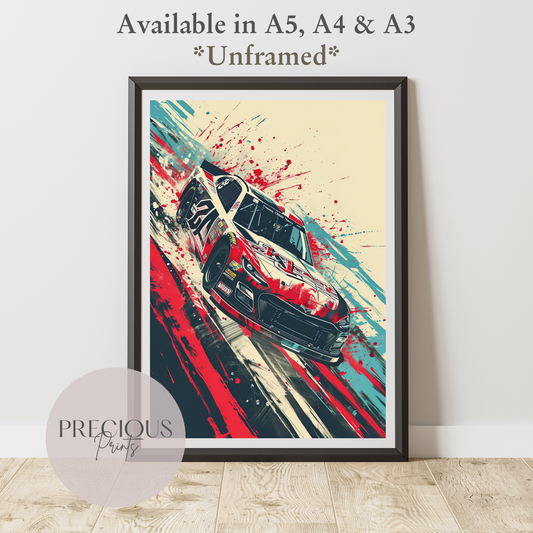 High Speed Race Sports Car Wall Art Print Poster / A5 A4 A3 Unframed Classic Car