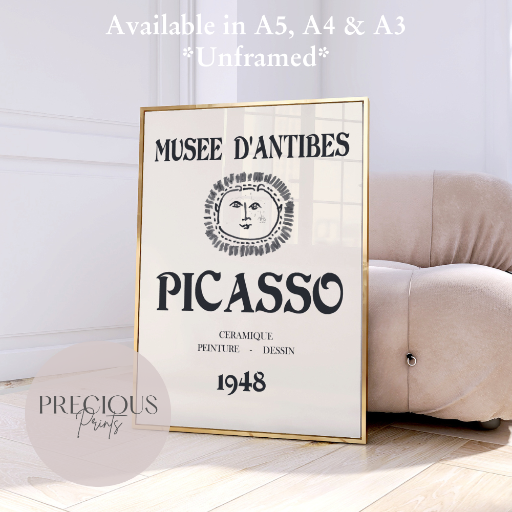 Picasso Musee D'Antibes Print / Picasso Exhibition Poster / Dessin 1948