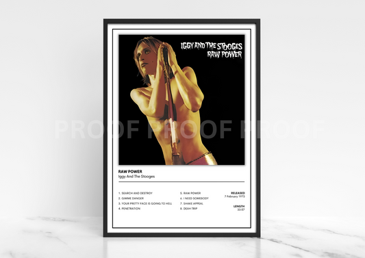 The Stooges Raw Power Album Singles Cover Music Poster Music xmas Gift