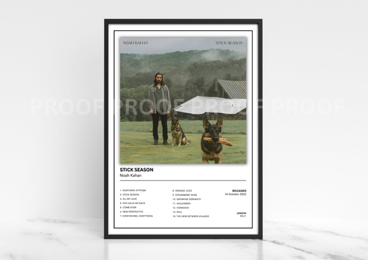 Naoh Kahan Stick Season Album Cover Poster / Music Poster Music Gift / A5 A4 A3