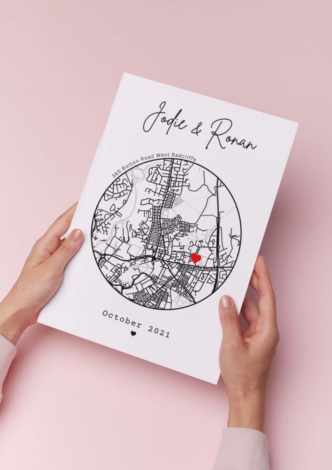 Personalised New Home map print First home gift Family Love A4 A3 A5