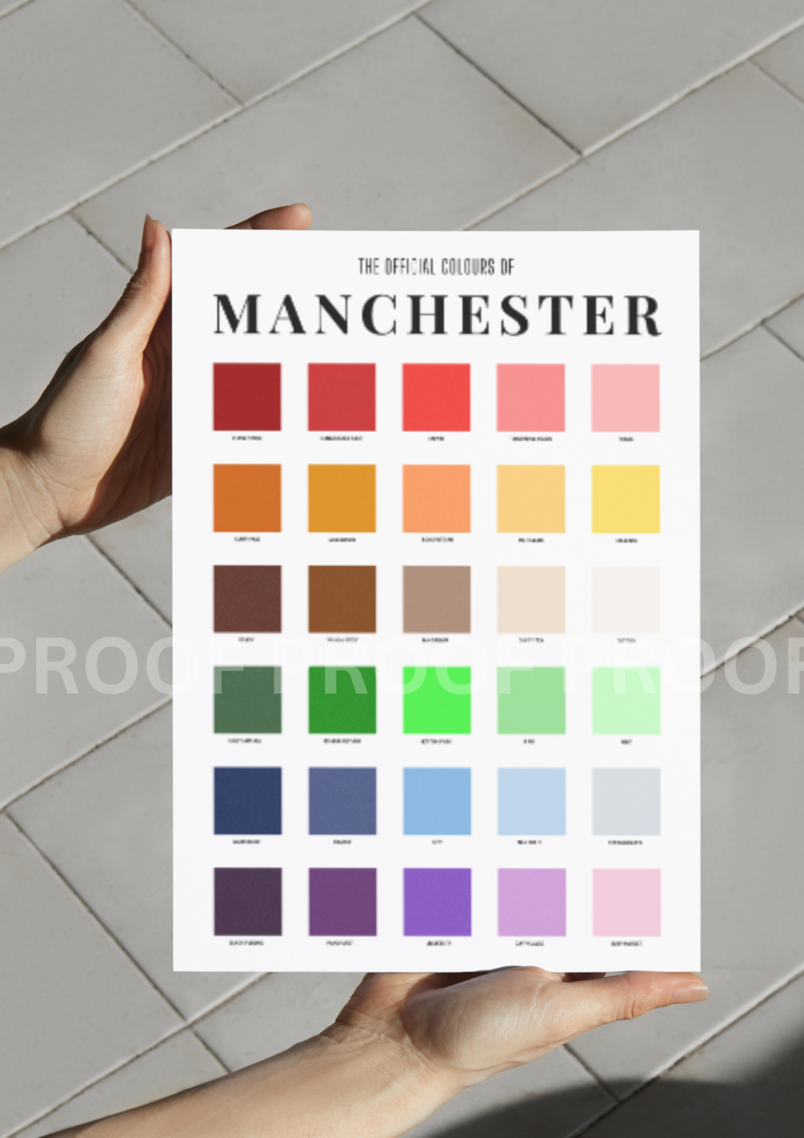 The Official Colours of Manchester Poster / A3 A4 A5