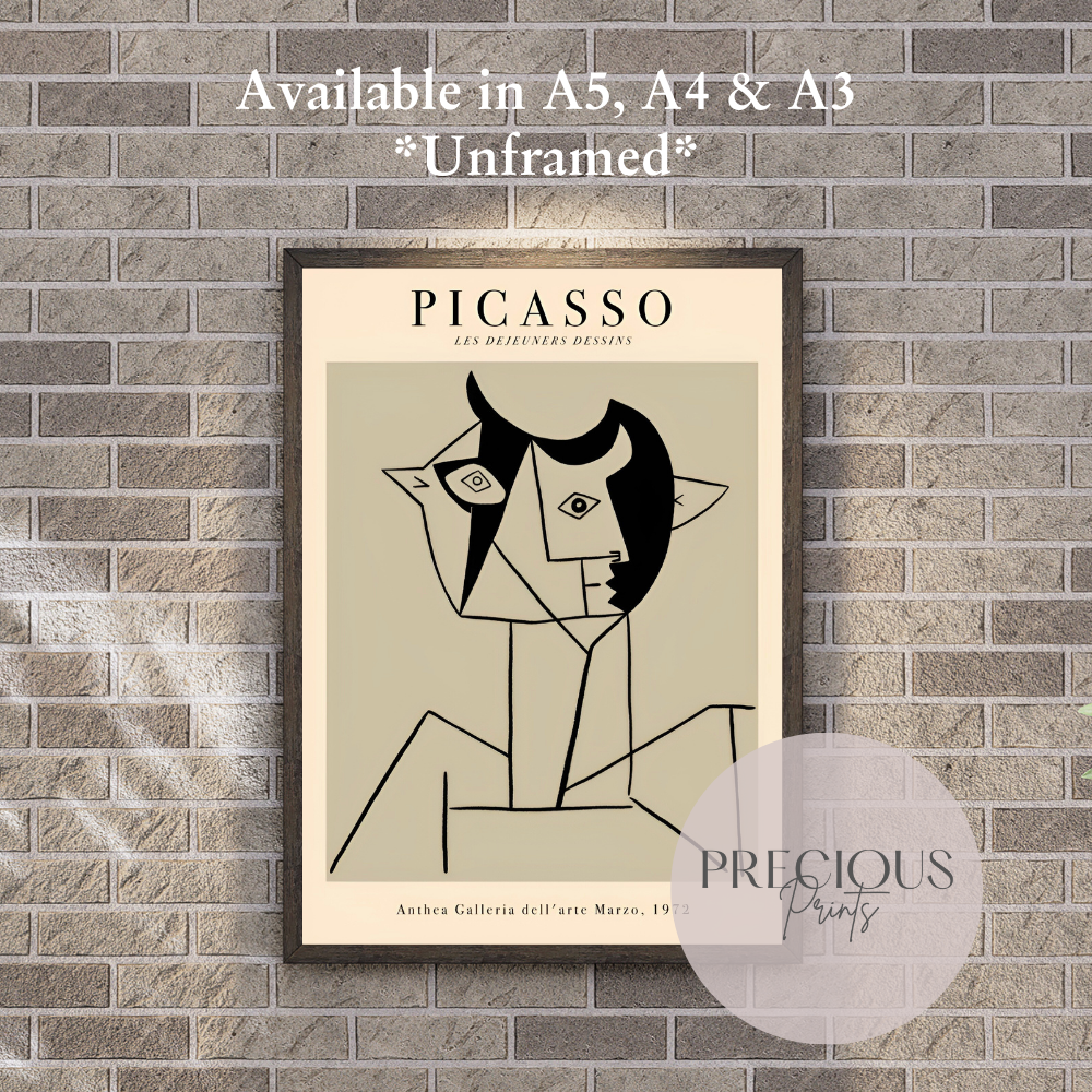 Picasso Anthea Galleria 1972 Exhibition Print / Vintage Gallery Wall Art