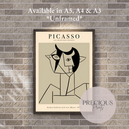 Picasso Anthea Galleria 1972 Exhibition Print / Vintage Gallery Wall Art