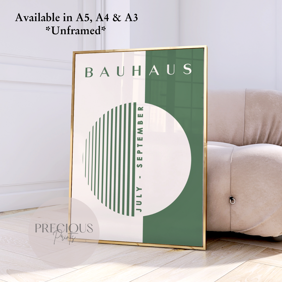 Sage Green Bauhaus Print A5 A4 A3 Art Exhibition Sage Green Poster