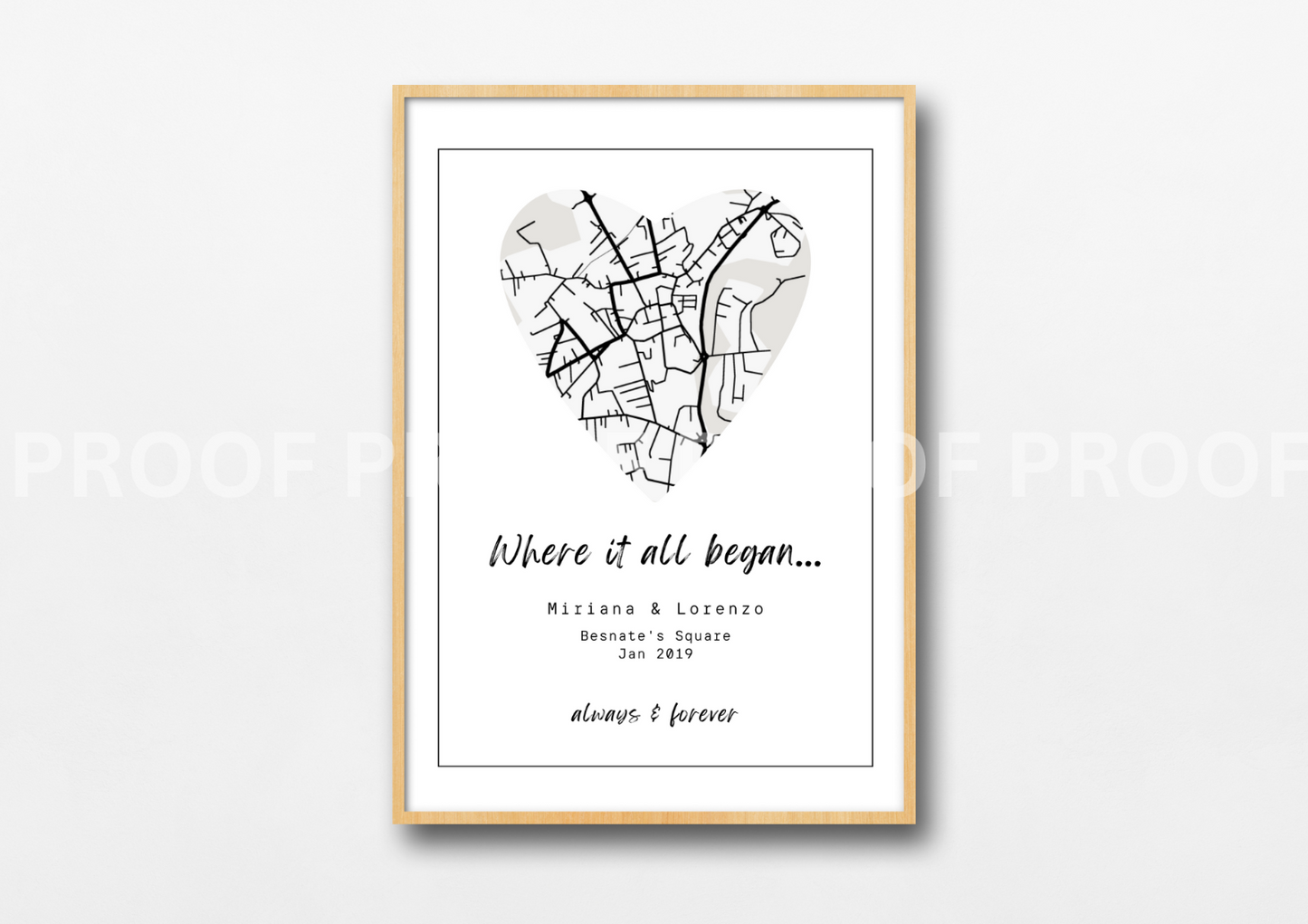 Personalised New Home map print First home gift Family Love A4 A3 A5