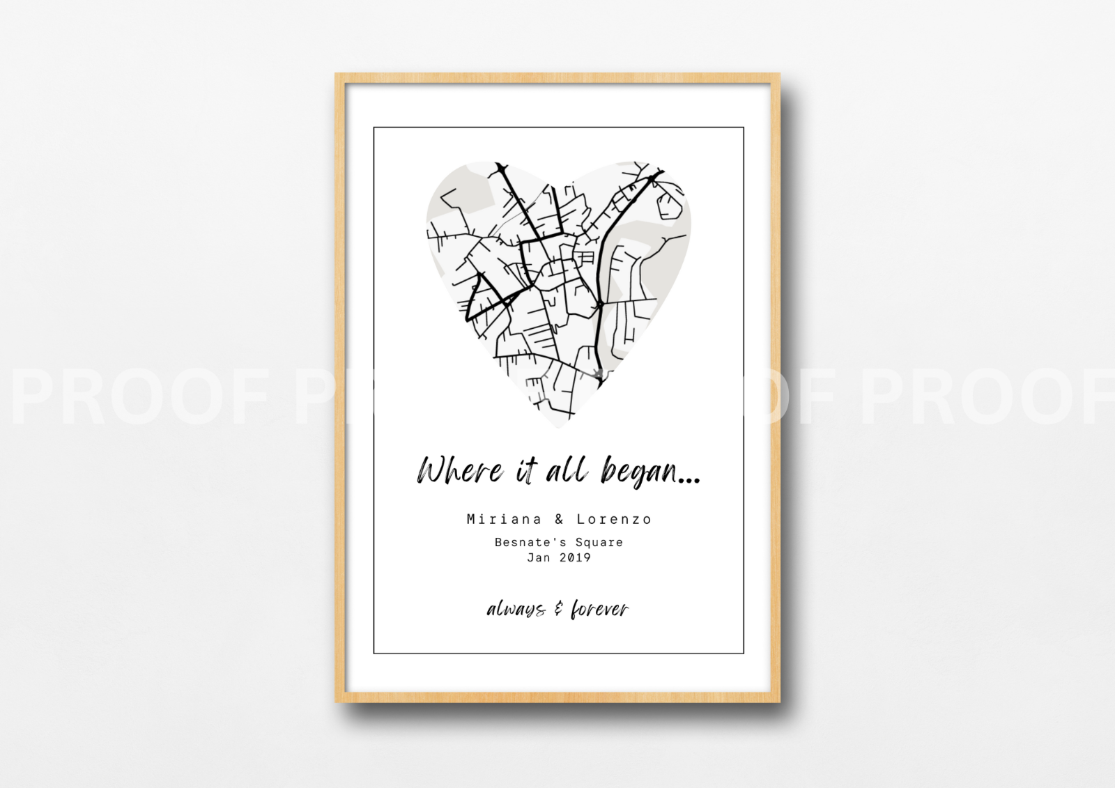 Personalised New Home map print First home gift Family Love A4 A3 A5