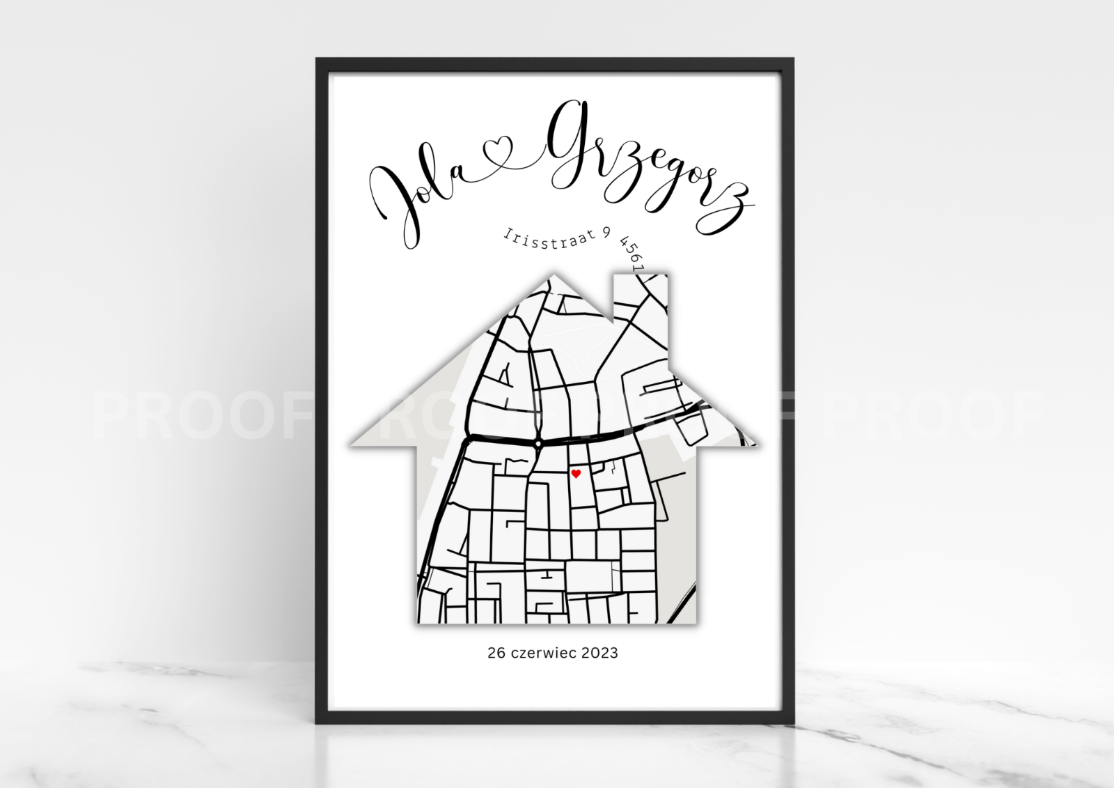 Personalised New Home map print First home gift Family Love A4 A3 A5