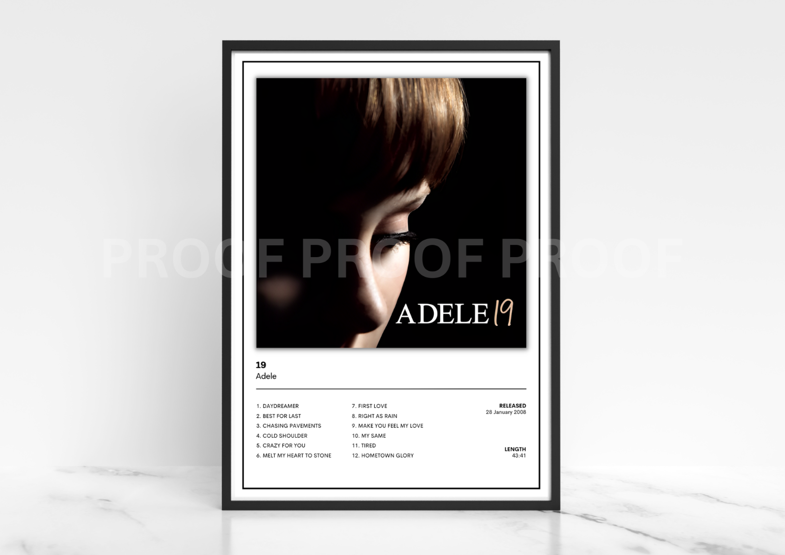 Adele 19 Album Cover Poster / Music Poster / Music Gift / A5 A4 A3