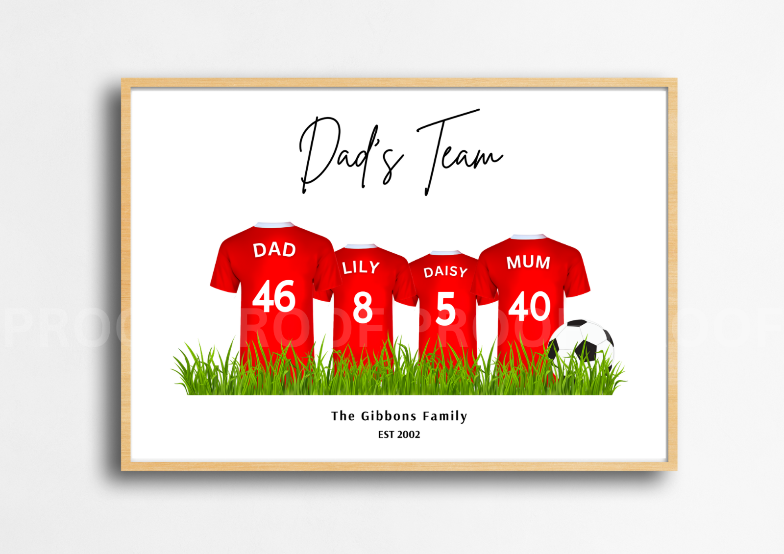 Personalised Football Family Print / Nottingham Forest Family Print / A5 A4 A3