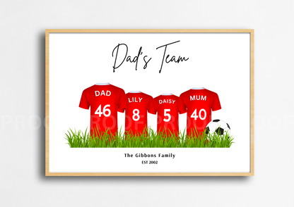 Personalised Football Family Print / Nottingham Forest Family Print / A5 A4 A3