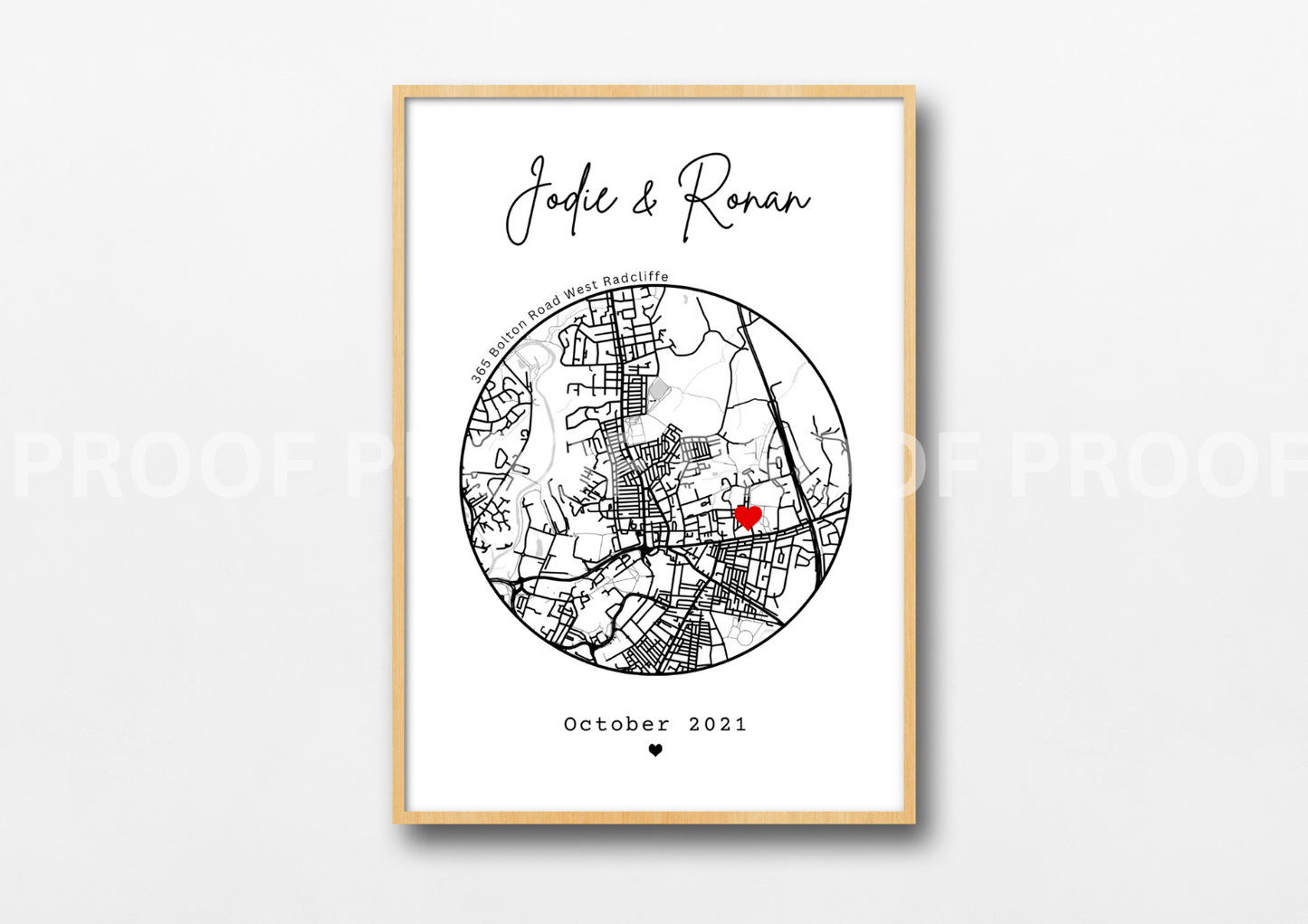 Personalised New Home map print First home gift Family Love A4 A3 A5