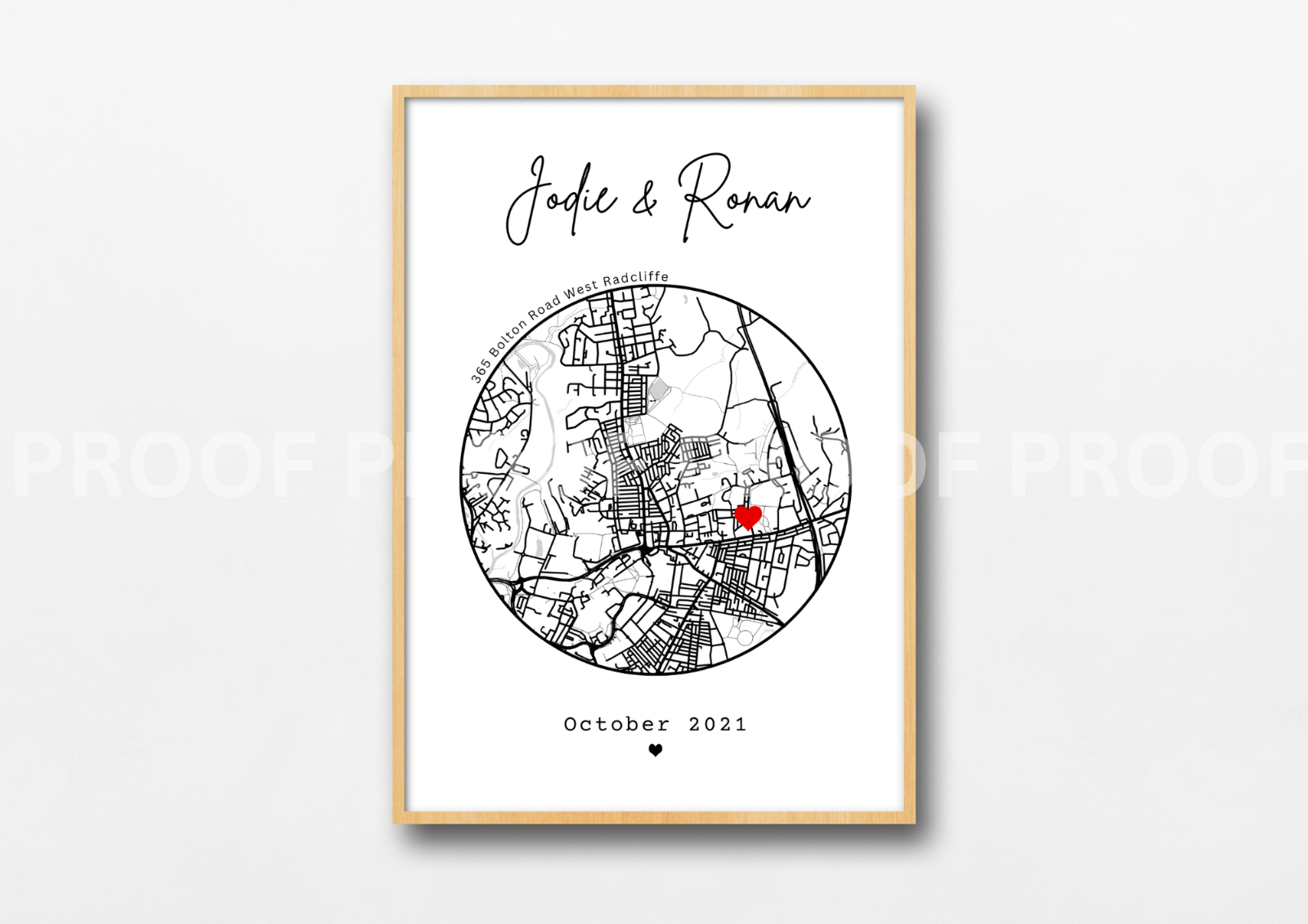 Personalised New Home map print First home gift Family Love A4 A3 A5