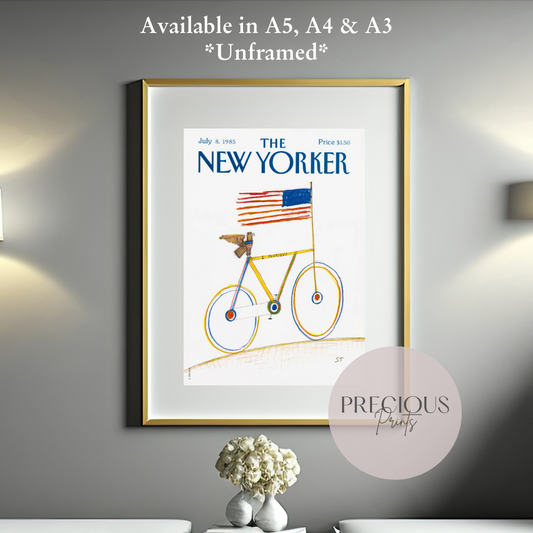 The New Yorker 8 July 1985 Print Vintage Wall Art Saul Steinberg ''Velo''