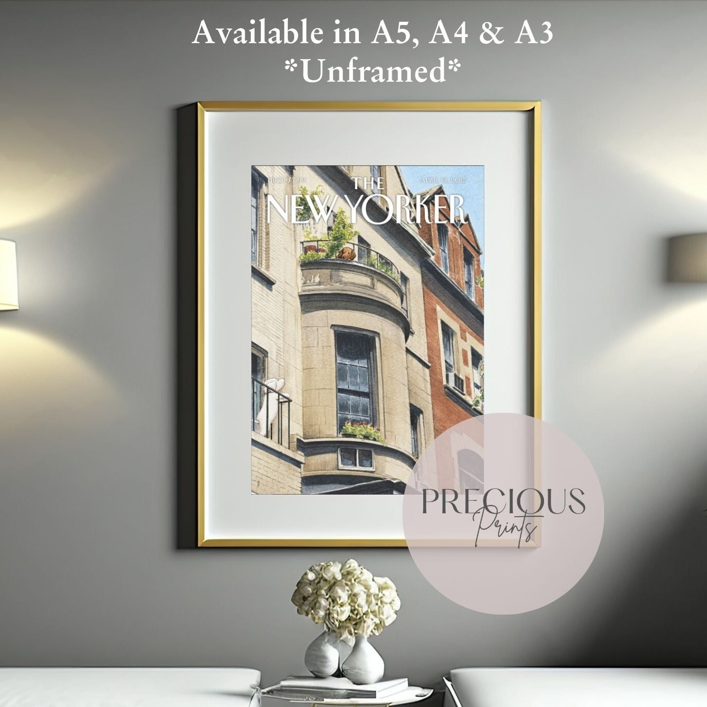 The New Yorker Poster April 2015 Vintage Classic Wall Art Unframed