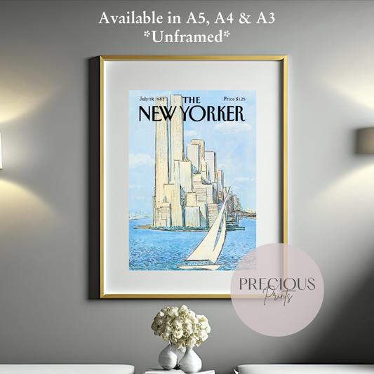The New Yorker 19 July 1982 Wall Art Print / Artist Arthur Getz Twin Towers Art