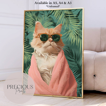 Cute Cat Preppy Print / Pop Art / Trendy Wall Art / Eclectic Print / Cat Poster