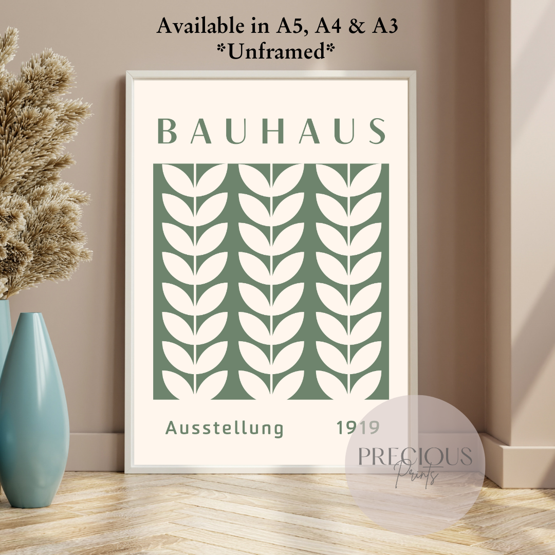 Sage Green Bauhaus Print A5 A4 A3 Art Exhibition Sage Green Poster