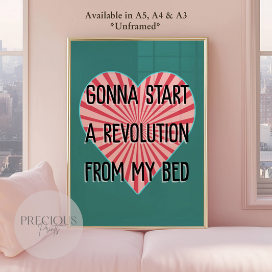 Oasis Lyric Poster Don't Look Back In Anger / Music Print / A5 A4 A3 Unframed