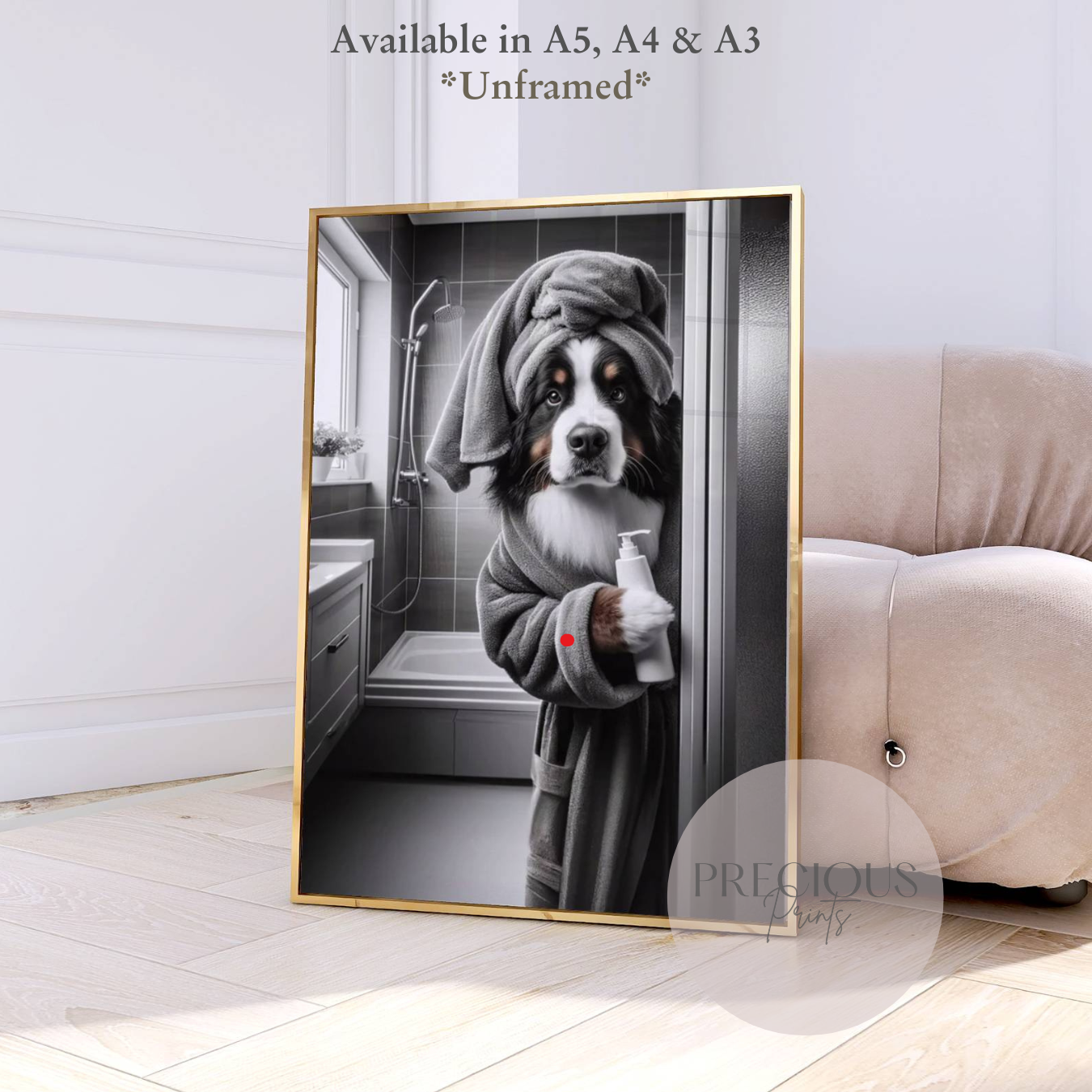 Bernese Mountain Dog Wall Art / Funny Wall Art / Funny Prints / Bathroom Humour