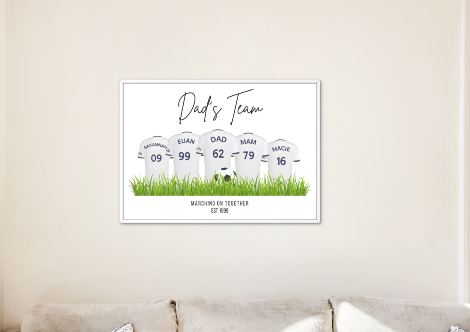 Personalised Football Family Print / Leeds United Print LUFC Print A5 A4 A3