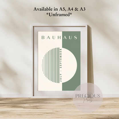 Sage Green Bauhaus Print A5 A4 A3 Art Exhibition Sage Green Poster