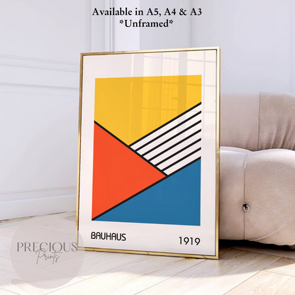 Colourful Textured Bauhaus Art Print A5 A4 A3 Art Exhibition Poster