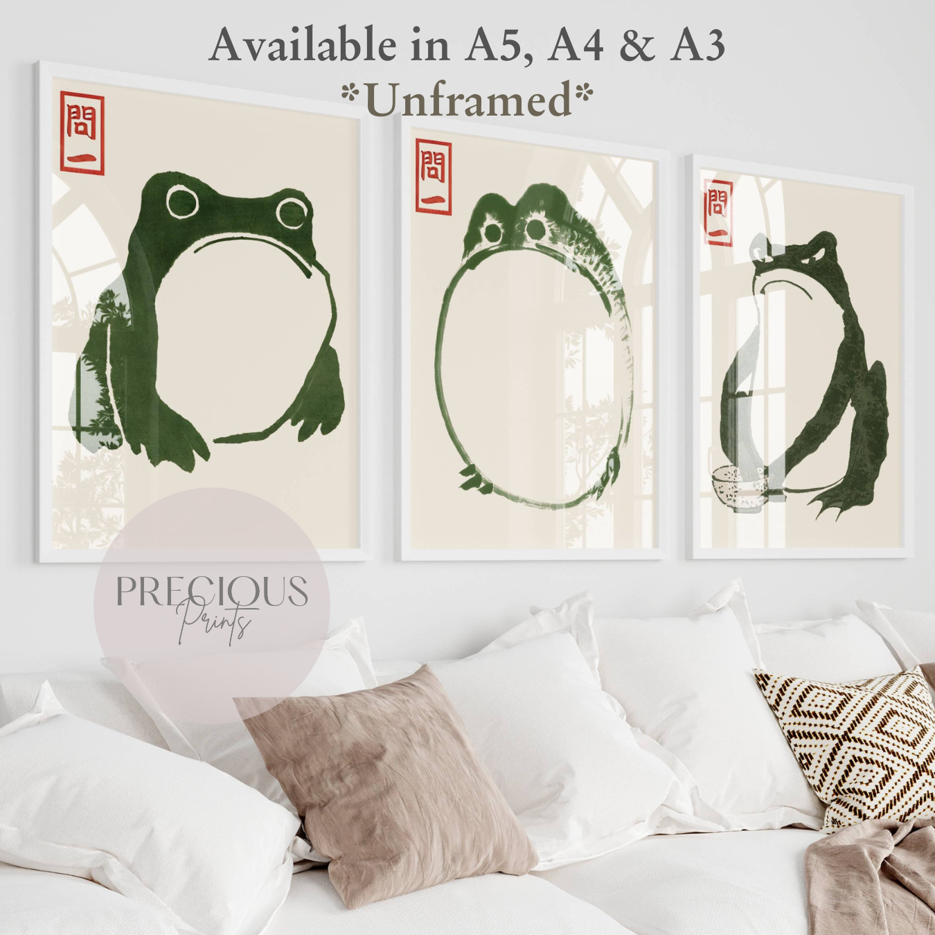 Set of 3 Japanese Hoji Frog Prints / Matsumoto Hoji Print / A5 A4 A3 Unframed