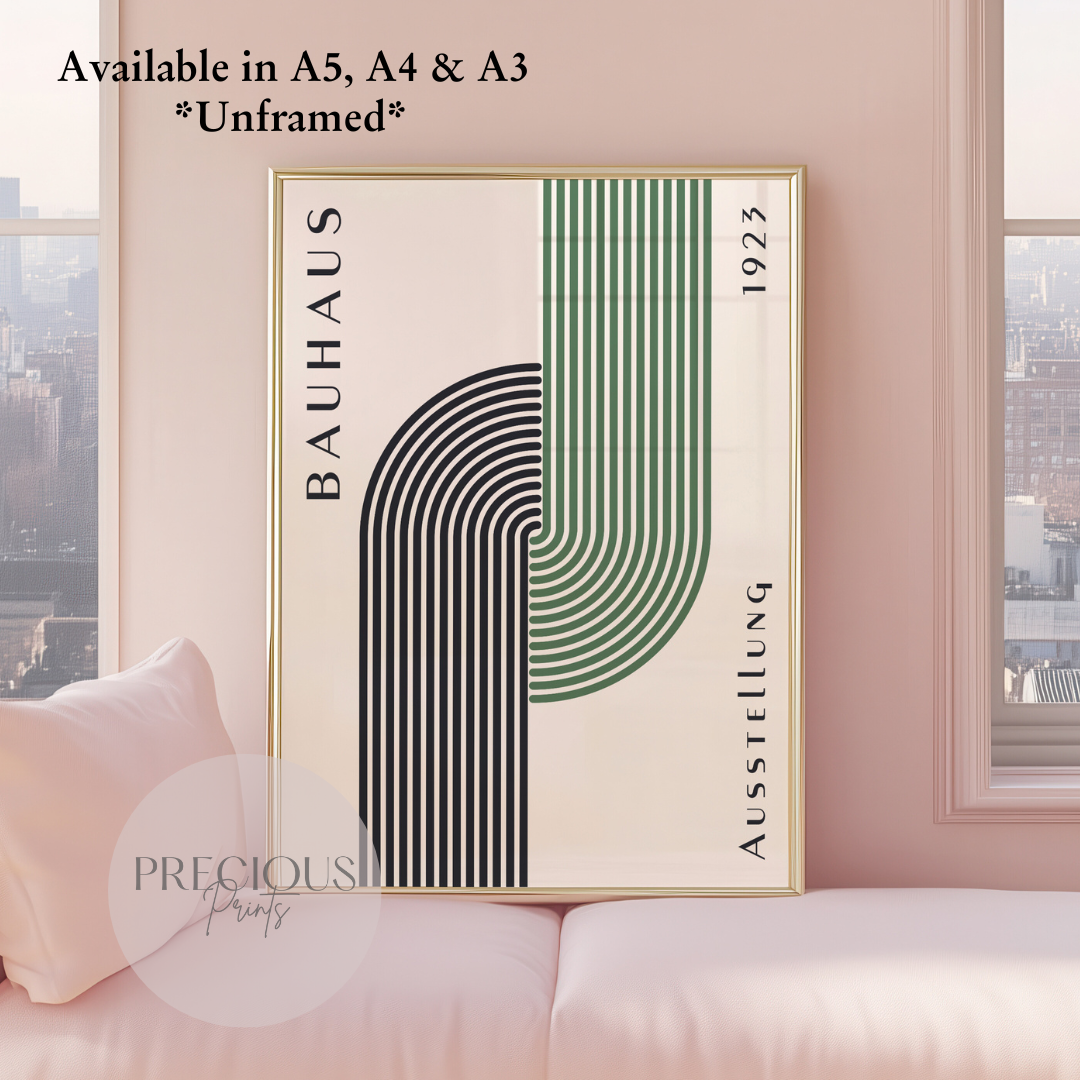Sage Green Bauhaus Print A5 A4 A3 Art Exhibition Sage Green Poster