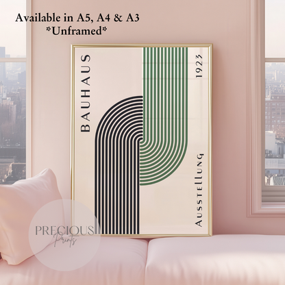 Sage Green Bauhaus Print A5 A4 A3 Art Exhibition Sage Green Poster