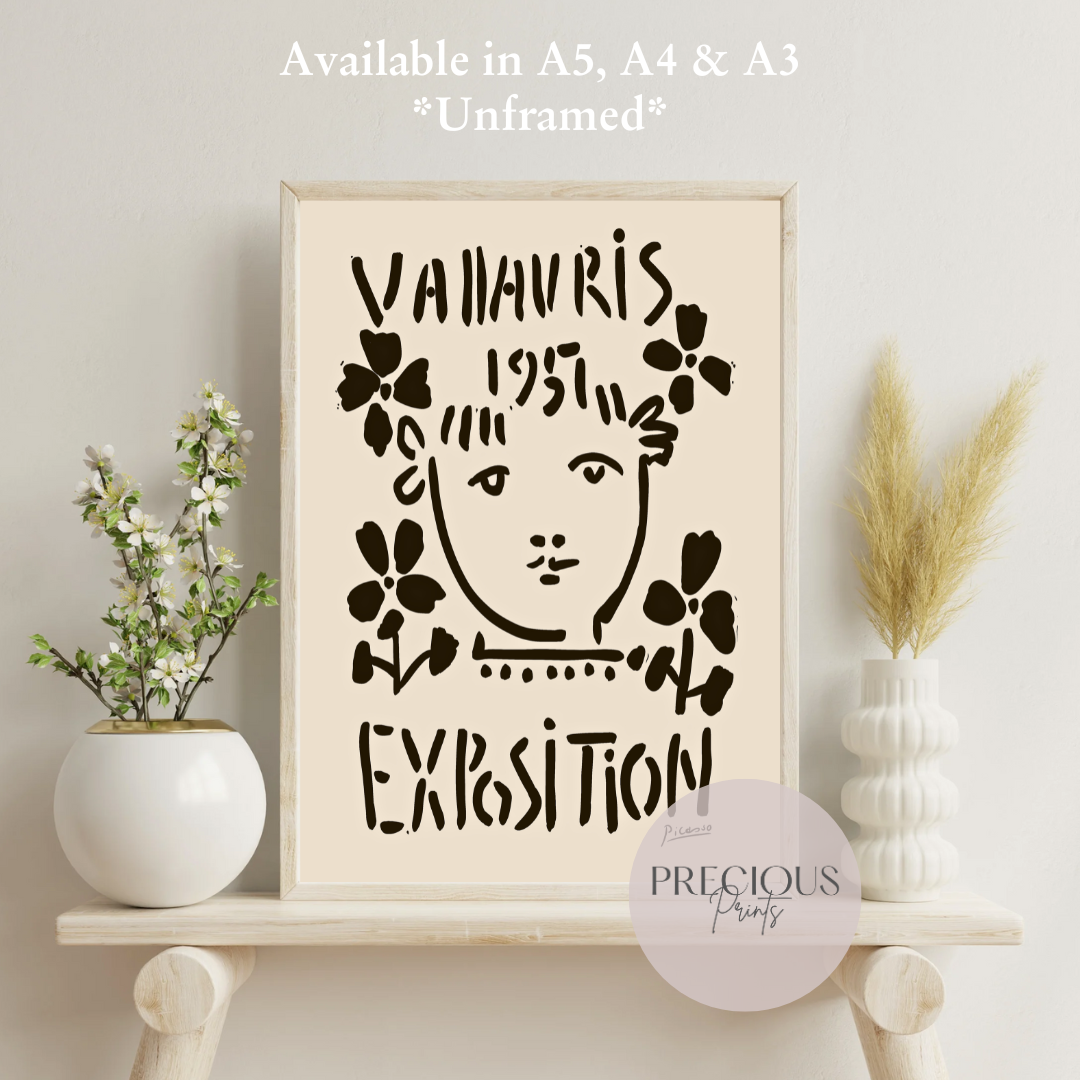 Picasso Print Vallauris Exhibition Print / Vintage Gallery Wall Art / High Gloss