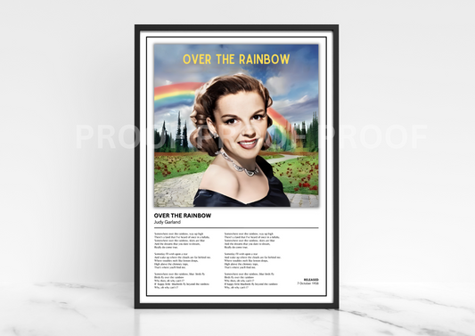 Judy Garland Over The Rainbow Album Single Cover Poster / Music Poster