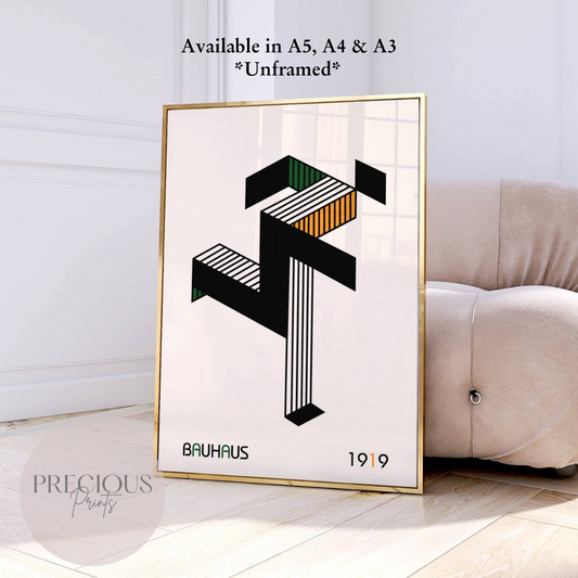 Colourful Running Man Bauhaus Art Print A5 A4 A3 Art Exhibition Poster