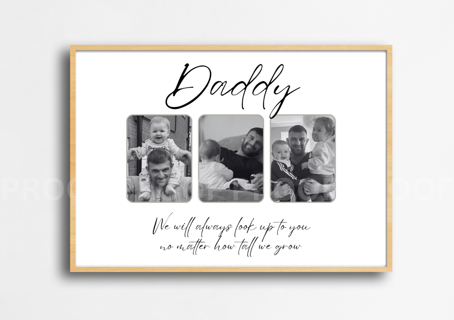 Personalised Daddy Photo Print Fathers Day A5 A4 A3