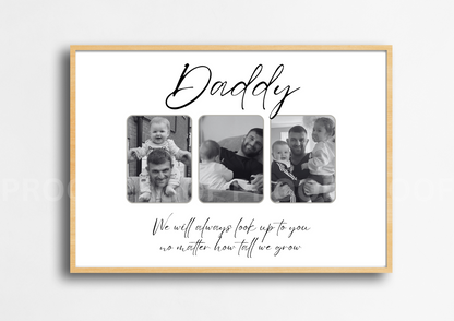 Personalised Daddy Photo Print Fathers Day A5 A4 A3