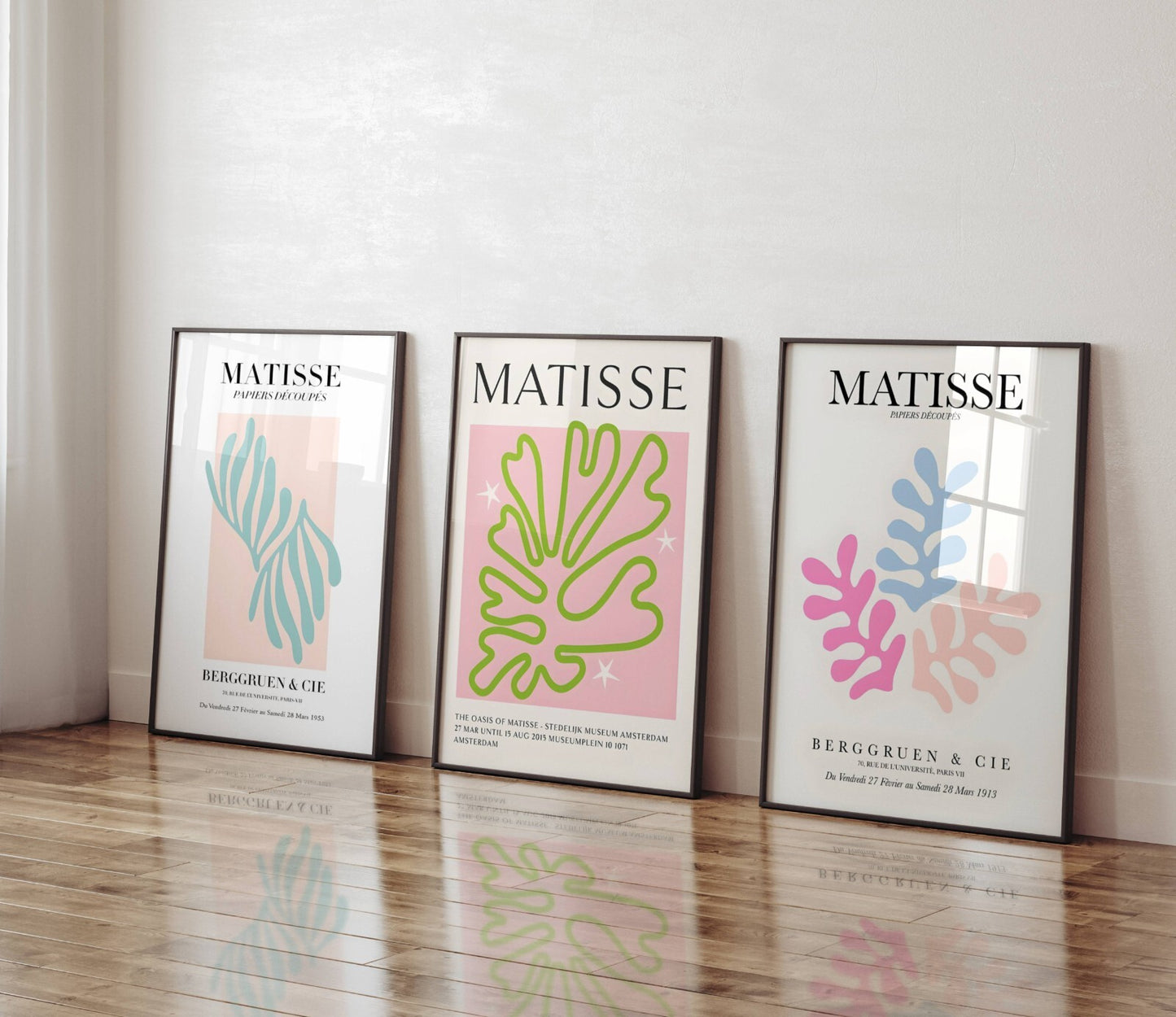 Set of 3 Exhibition Posters Matisse Pastel Multi Color Wall Art Gallery Prints